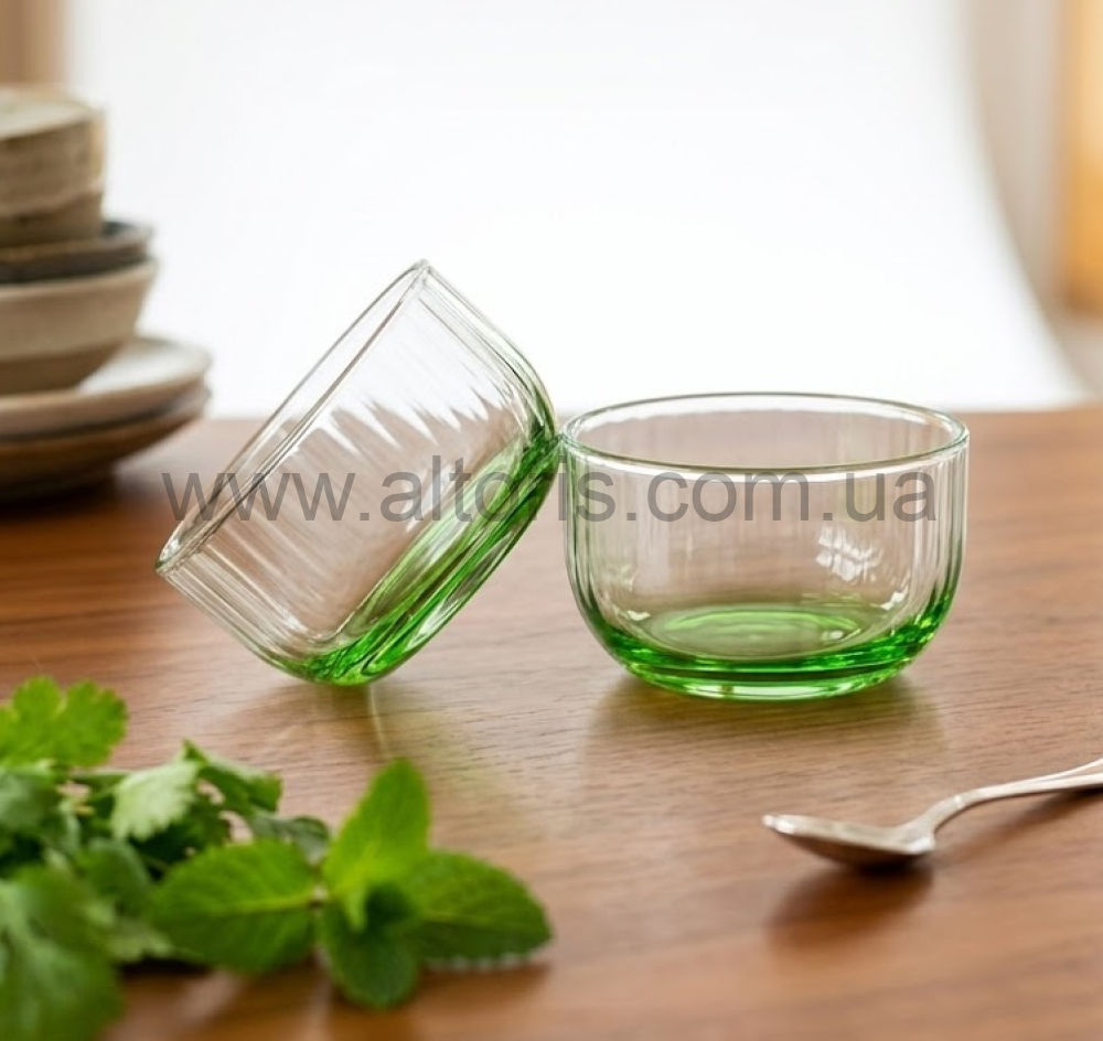 салатник стекло Gallery - 475мл 110х65мм цветной лак (салатовый) FIORE