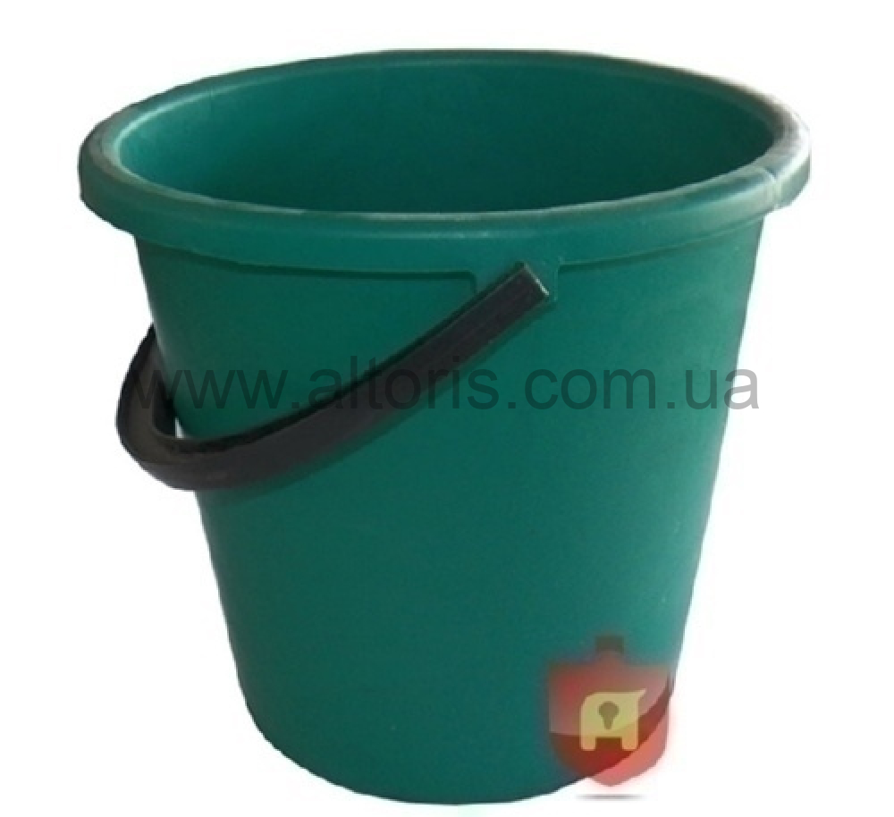 ведро пластмассовое не пищевое без кр Полимерагро - 10л п/э зелёное