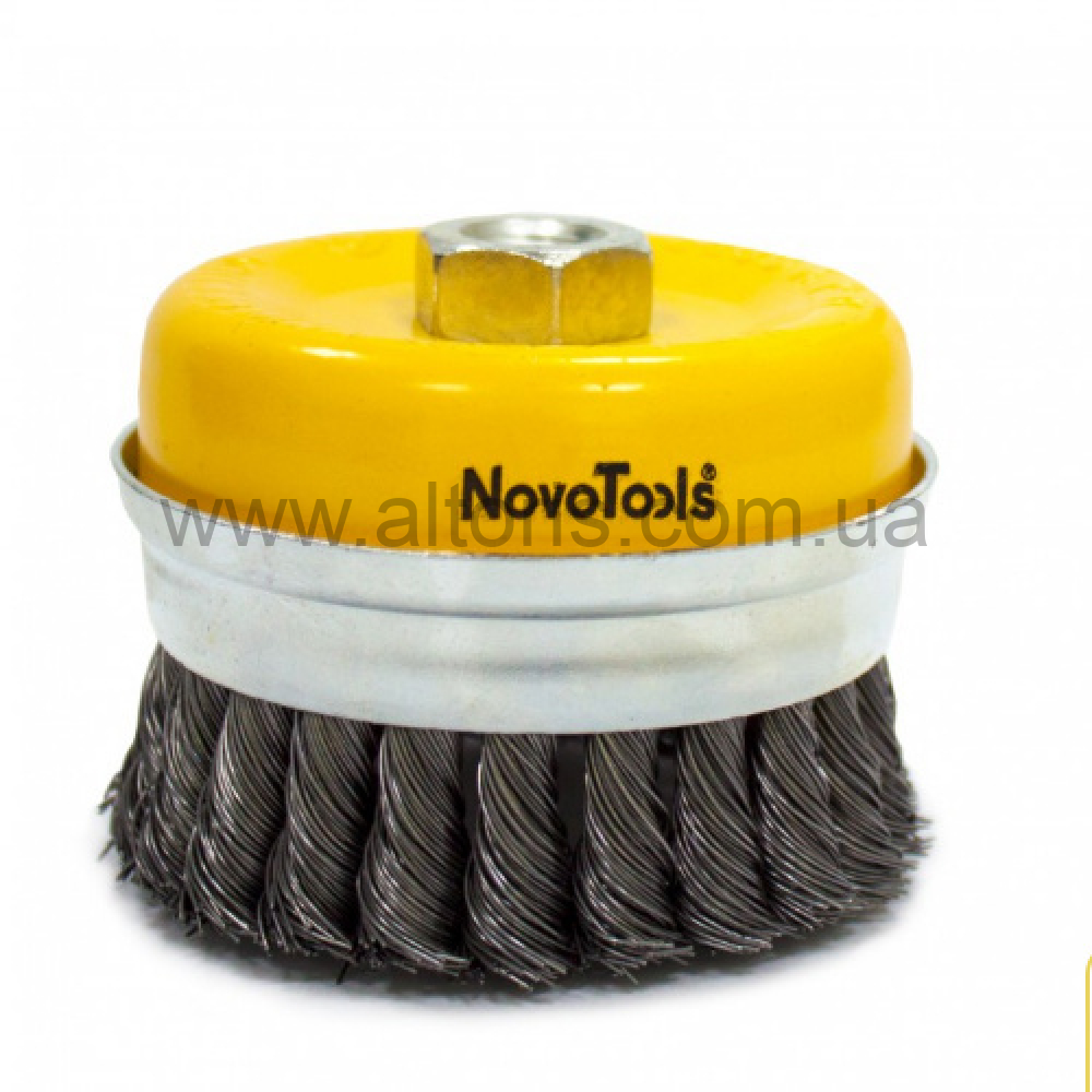 Щетка торцевая NovoTools - 90мм плет. сталь с кольцом