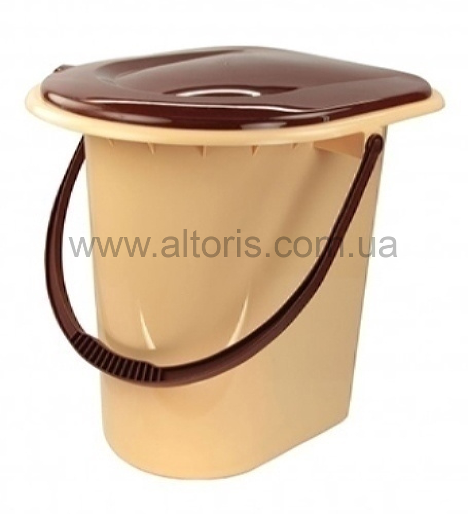 ведро-туалет 17л пластмассовое с крышкой Консенсус - бежевое