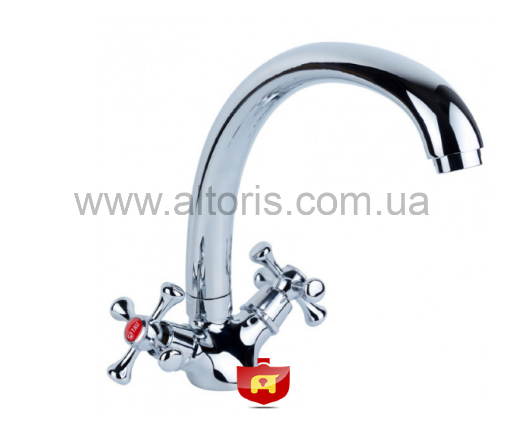 смесит.для кухни Tau - VN 1\2 гусак ухо на гайке арт.VN-4B460C