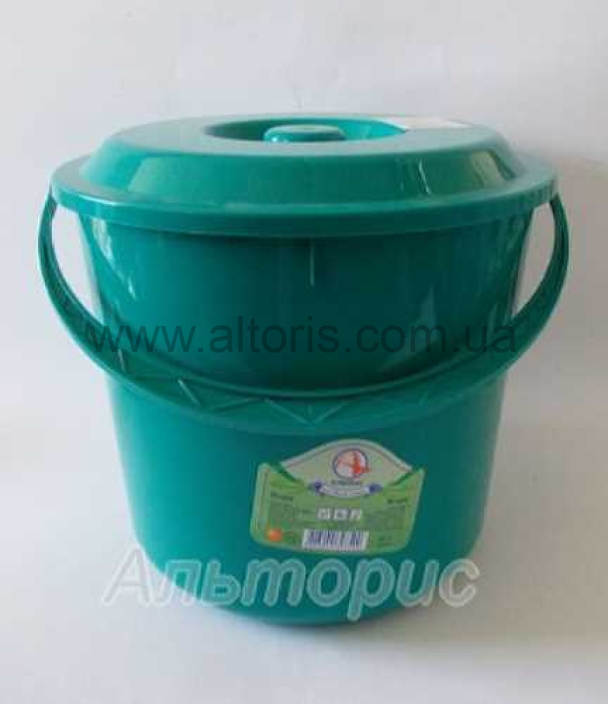 ведро пластмассовое пищевое с кр Алеана - 8 л. бирюза