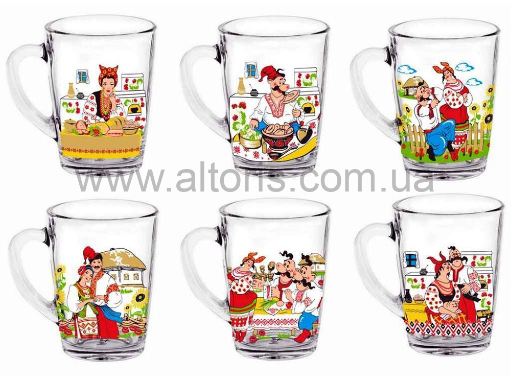 кружка стекло - 320 мл Капучіно КОЗАКИ Q0896