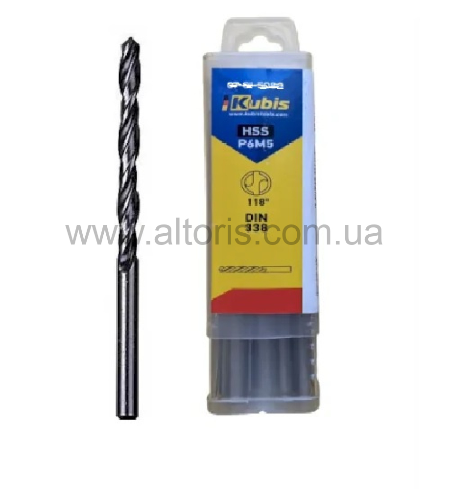 сверло по металлу P6M5 Kubis - 4.5 мм. Kubis( пач. 10 шт)