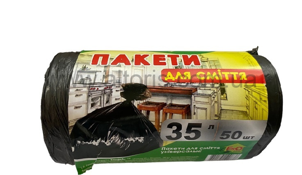 пакеты для мусора Екоplus - 35л* 50шт черные