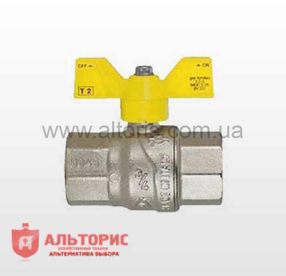 кран шар. полнопроходной газ - 3/4"г*г ЖБ AQUA