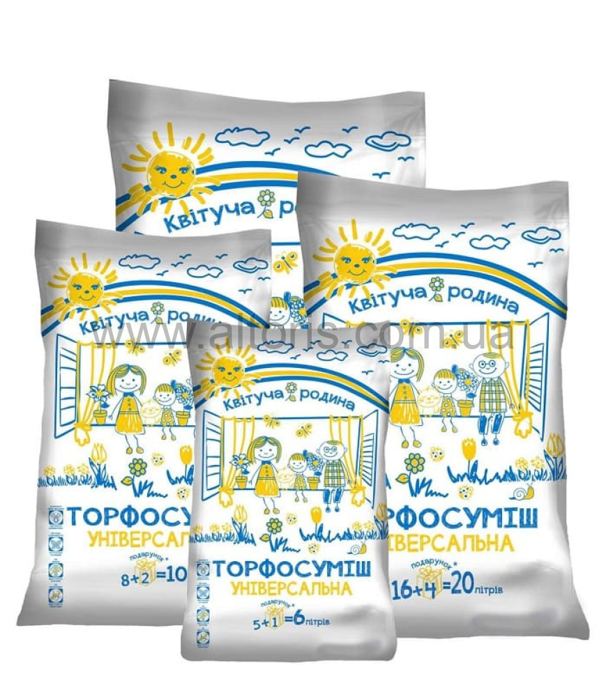 землесмесь универсальная Квітуча родина - 20 л (торф кислый)