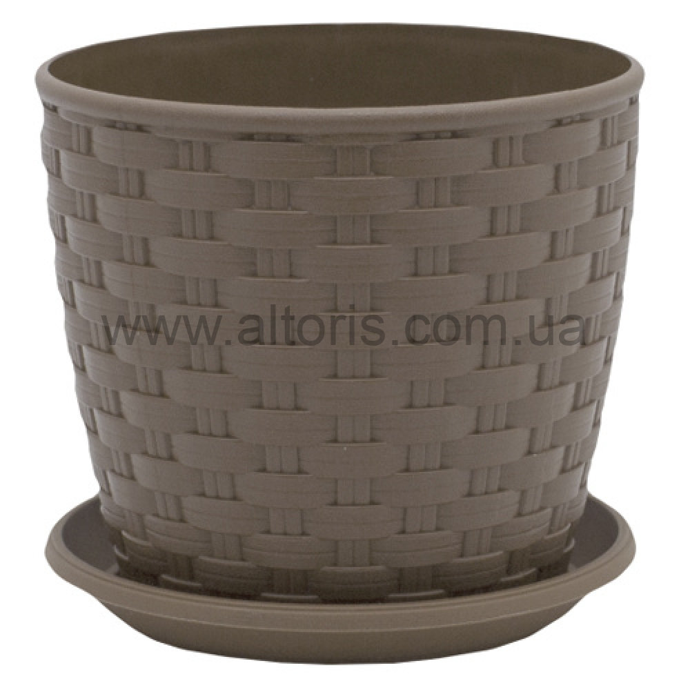 вазон с подставкой Ротанг /Алеана / - 12*11 какао