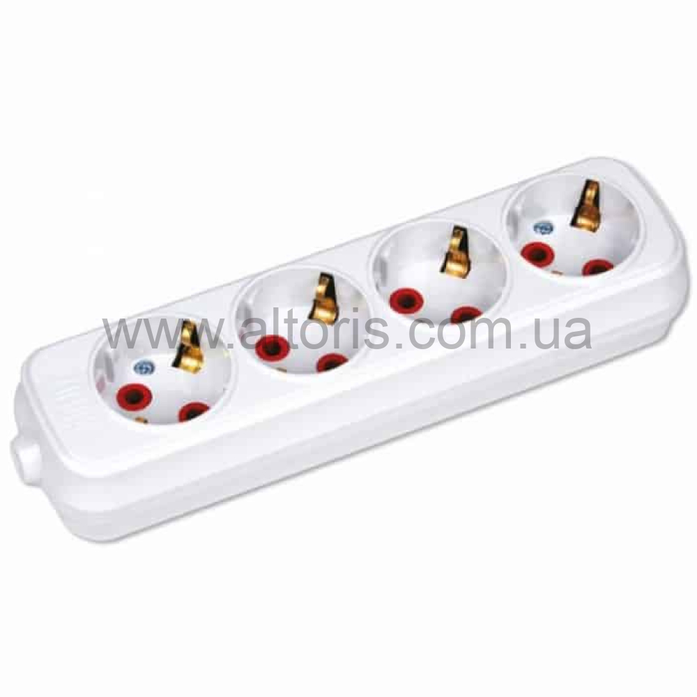 колодка HOROZ - 4 гнезда с заземлением TEB