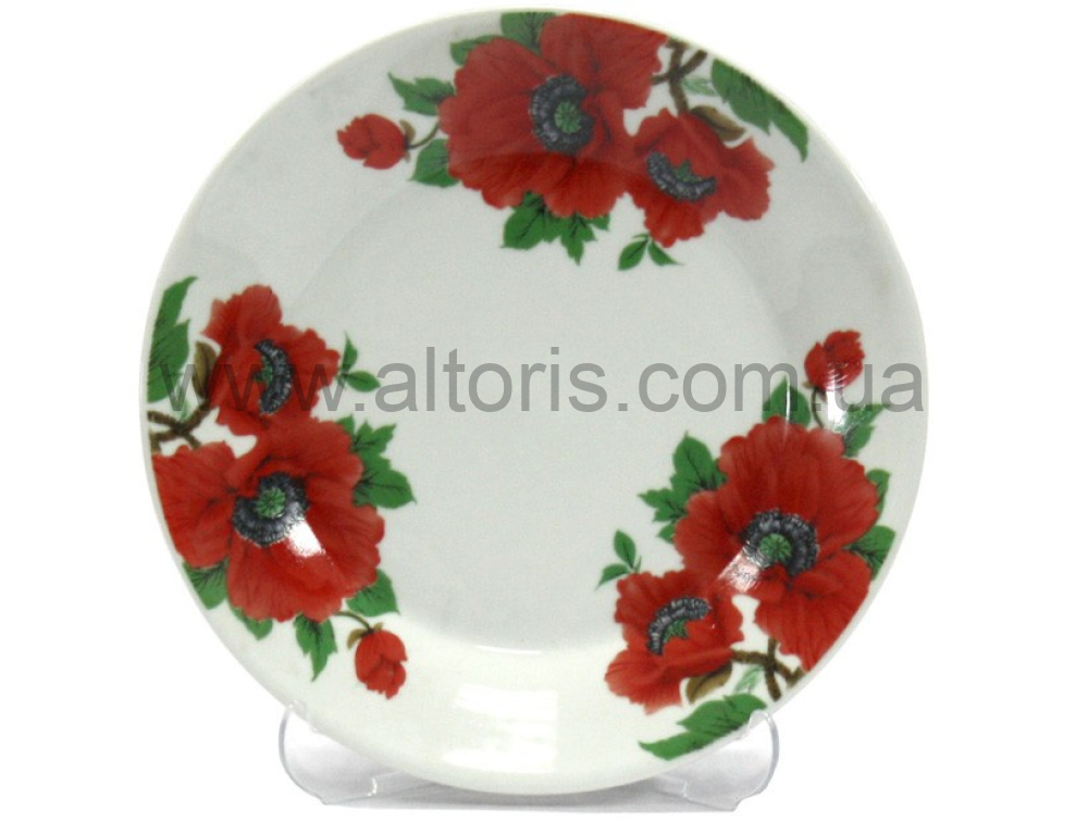 тарелка мелкая керамика Interos - №7 Маки 8866 /3110