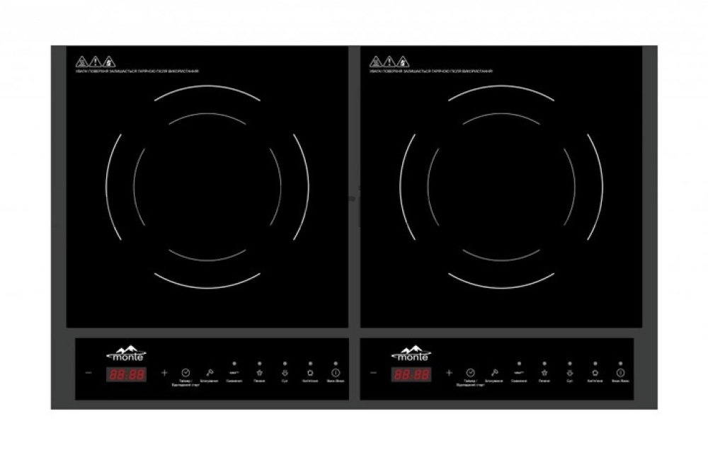 электроплита  MONTE  индукционная - 2-конф./2000Вт+2000Вт. MT-2114