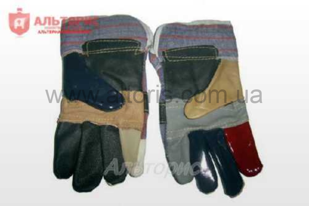 Перчатки полукожаные