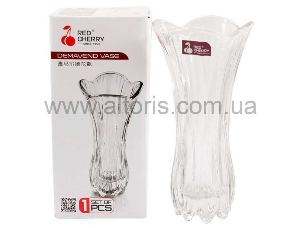 ваза стекло Interos - 19см  FP069