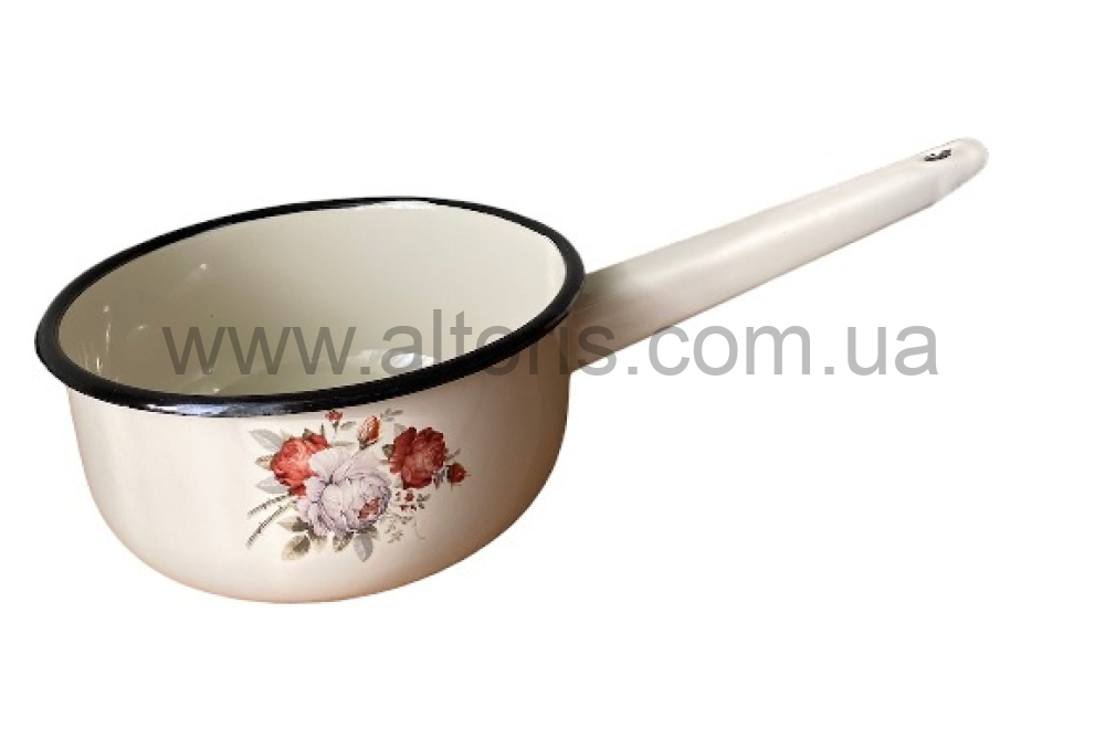 ковш эмаль НМ 1,5л/2 21082/2 - Роза (молочная)