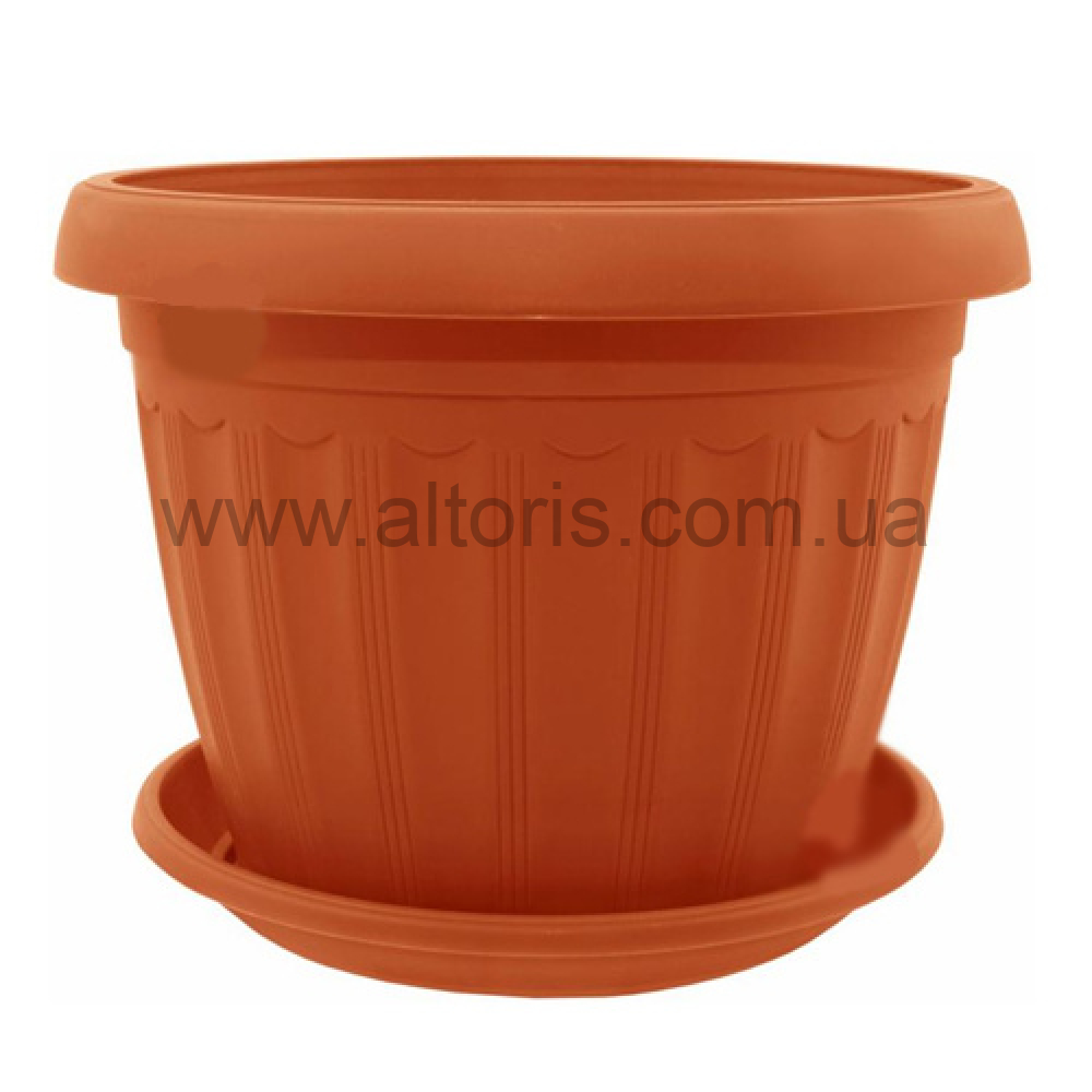 горшок для цветов "Терра" с подст./Алеана/ - 20*15 ( 4 л.) терракот