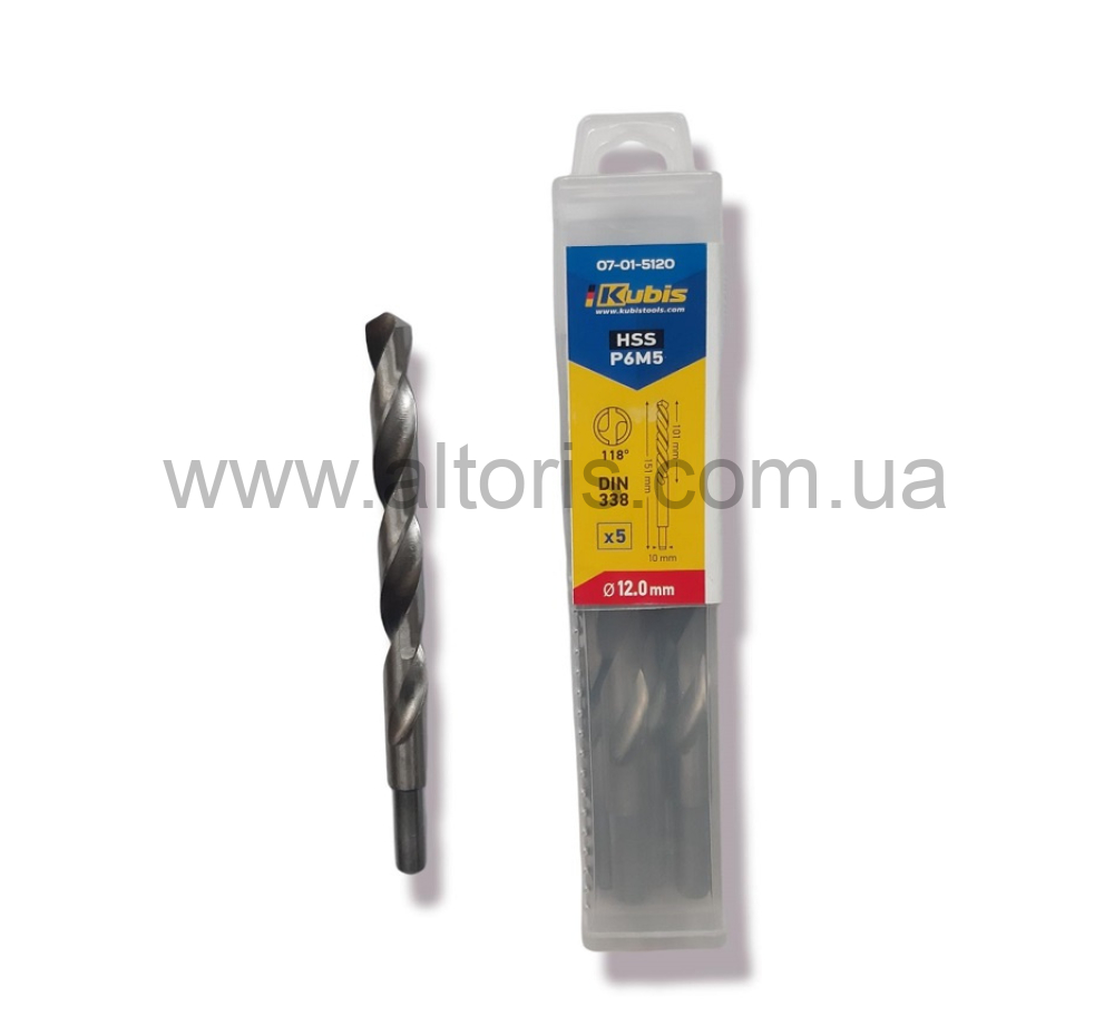 сверло по металлу P6M5 Kubis - 12.0 мм. Kubis( пач. 5 шт)