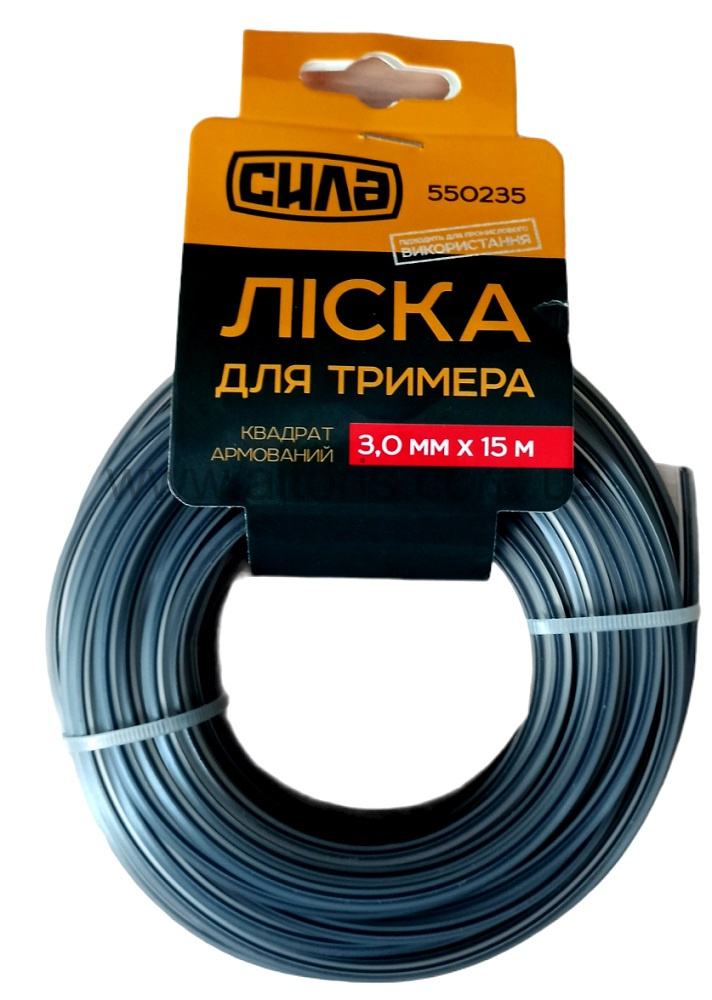леска для триммера СИЛА - 3*15м КВАДРАТ армированный