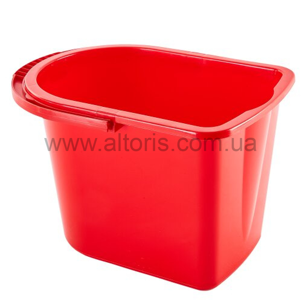 ведро пластмассовое прямоугольное Алеана - 14л. красное