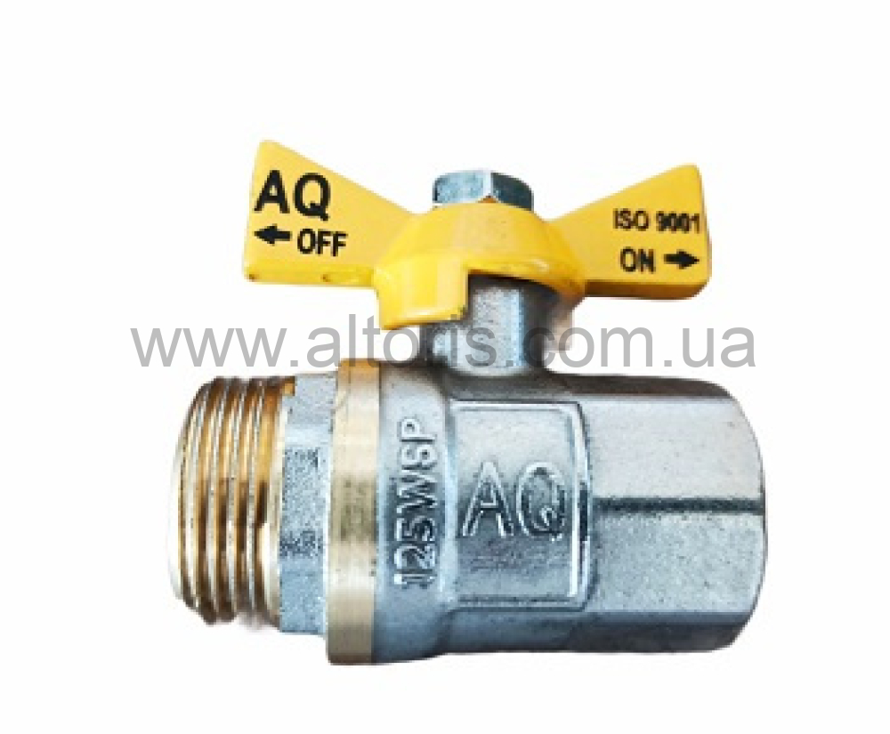 кран шар. полнопроходной газ - 3/4" г*ш ЖБ  AQUA