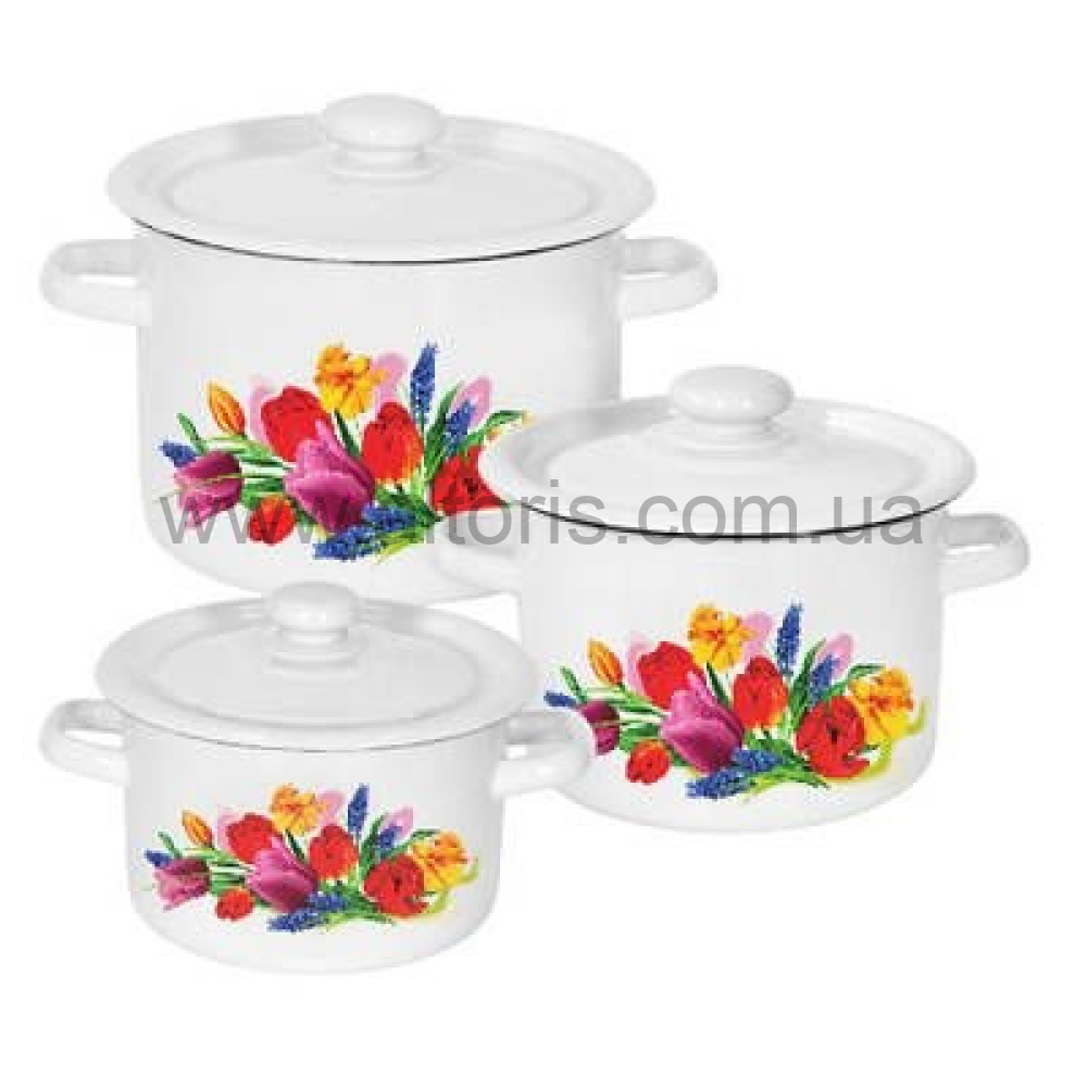 набор посуды №262 НМ к-ли цил.3/4,5/5,5л - Весенний букет