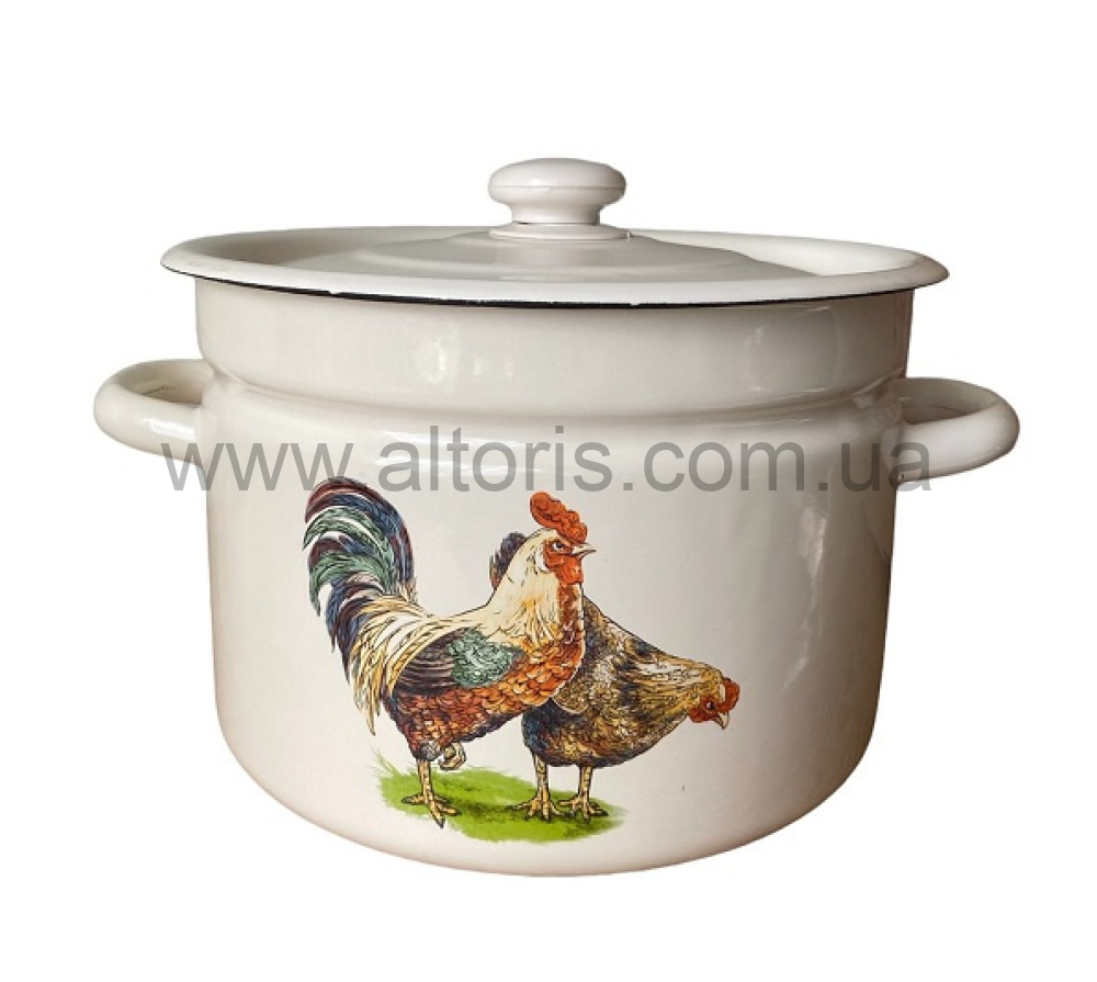 кастрюля эмаль НМ цилиндр. 9л/2 1621/2 - Петухи