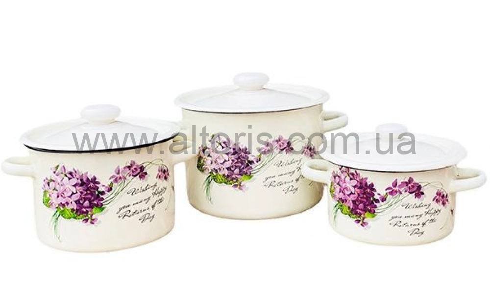набор посуды №262 НМ к-ли цил.3/4,5/5,5л - Виола (молочная)