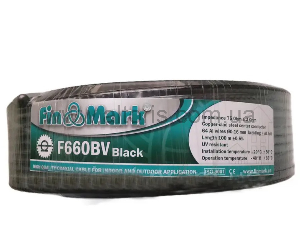 Кабель телевизионный - черный FinMark F660BV/60 жил 100м