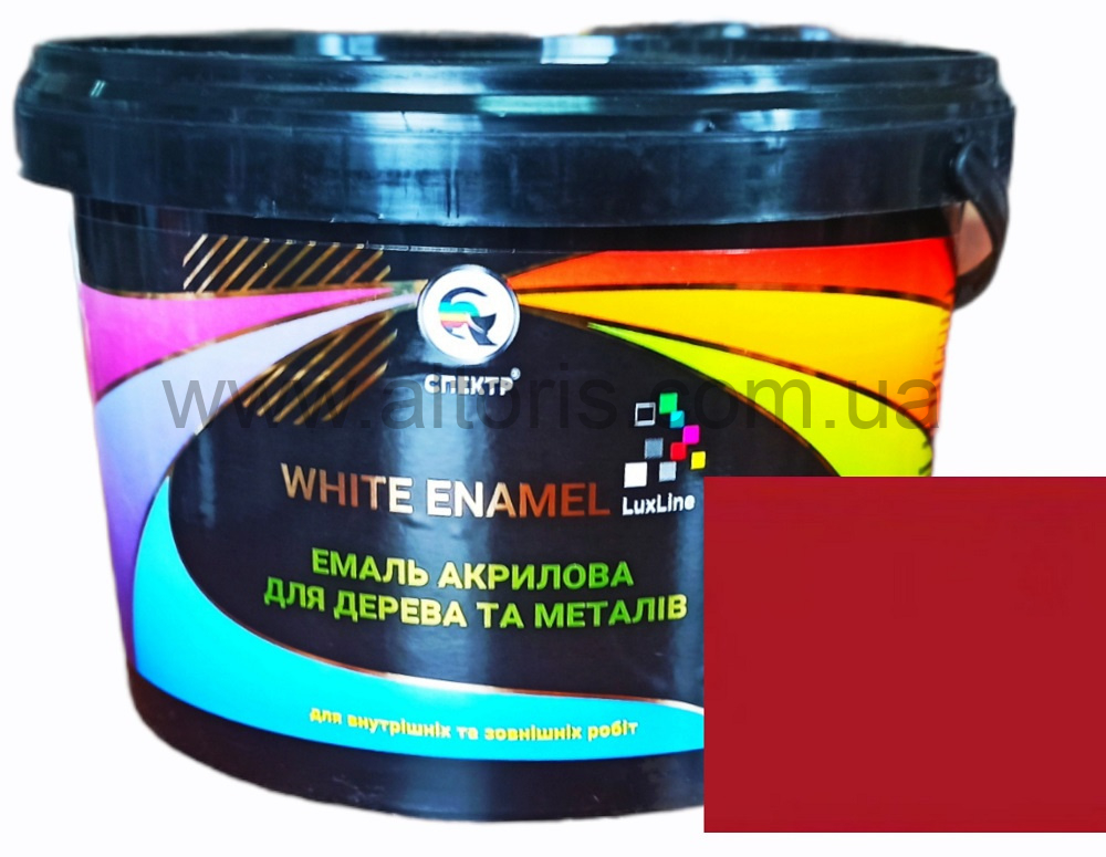 эмаль акриловая LuxLine (WHITE ENAMEL) - 2 кг красная