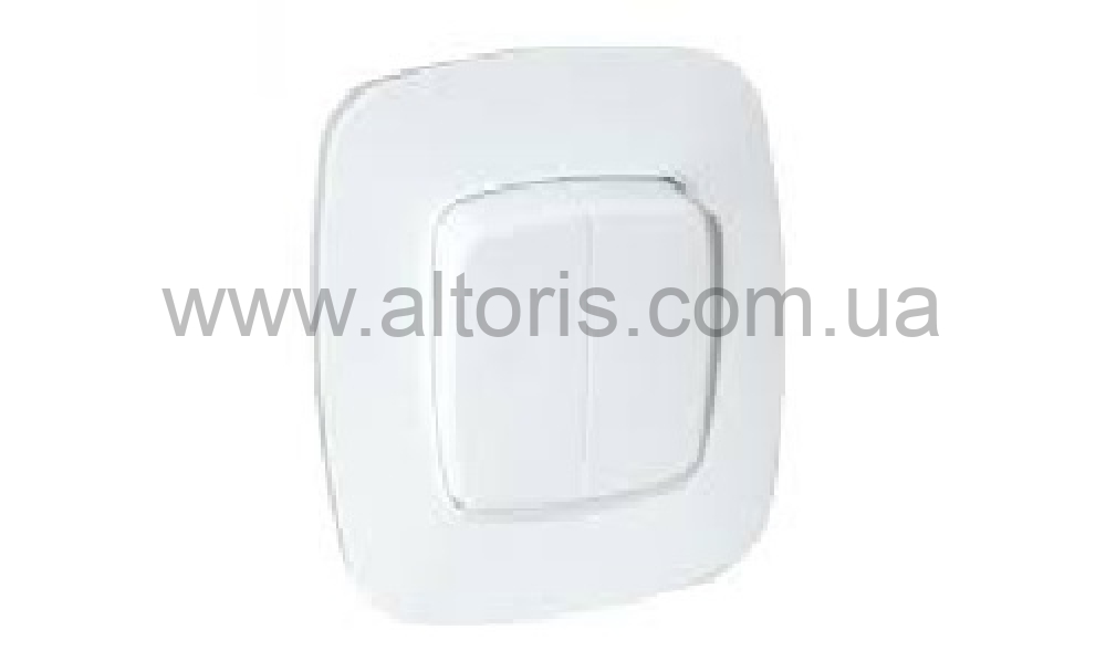 выключатель  HOROZ - встроенный 2-клав. 10А 250V белый ELA