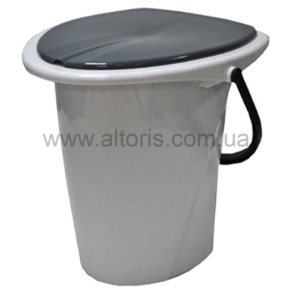 ведро-туалет 17л пластмассовое с крышкой Консенсус - серое