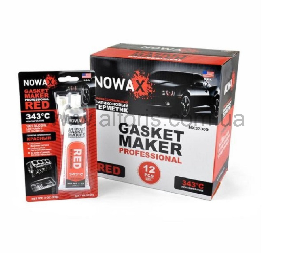 герметик высокотемпературный TM NOWAX - 100% силикон красный  85гр