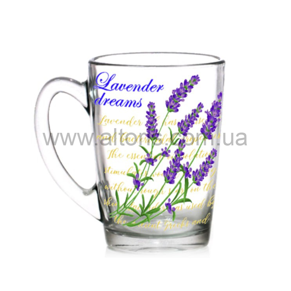 кружка стекло "Lavender" Gallery - 330мл White coffe
