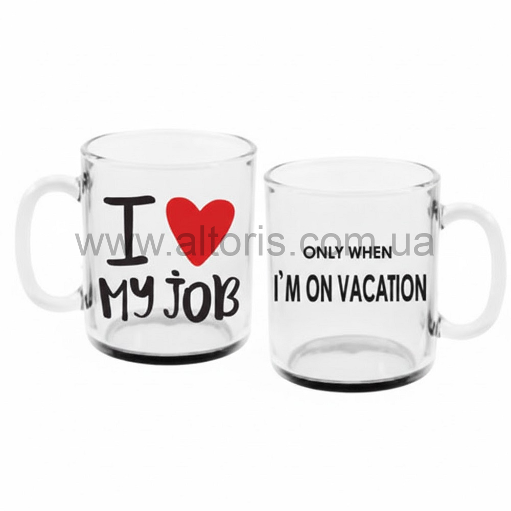 кружка стекло Herbata Gallery - 320мл "I love my job"