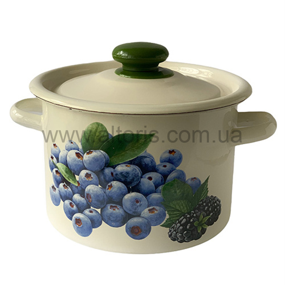 кастрюля эмаль НМ цилиндр. 3л/2 1612/2 - Голубика (молочная)