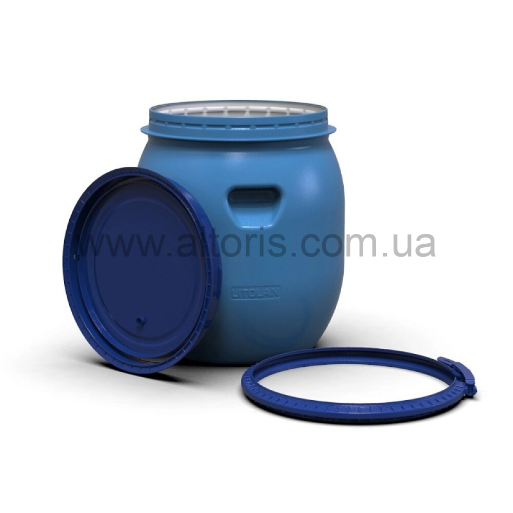 бочка пластмассовая пищевая Litolan - 40 л с хомутом