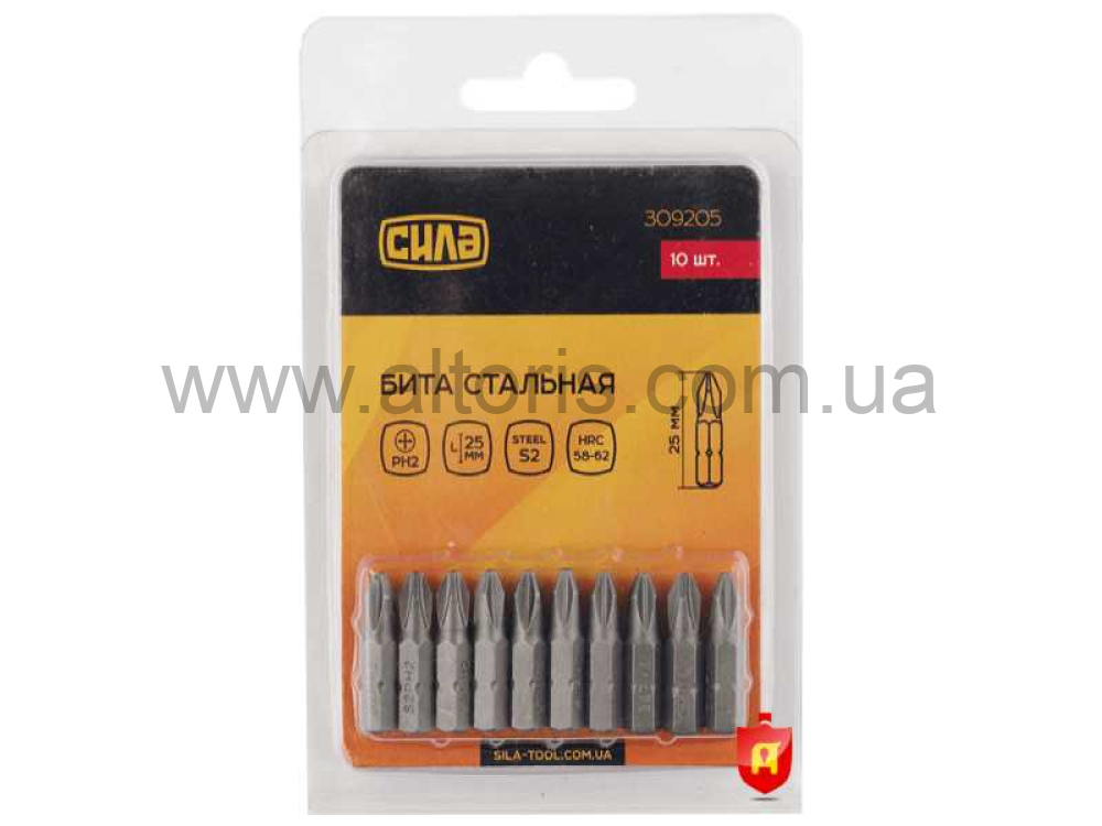 набор бит СИЛА  - Бита РН1*25мм , 10шт/уп
