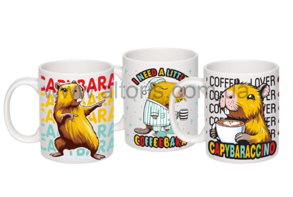 кружка керамика "Цилиндр" Gallery - 350мл "Капібара"