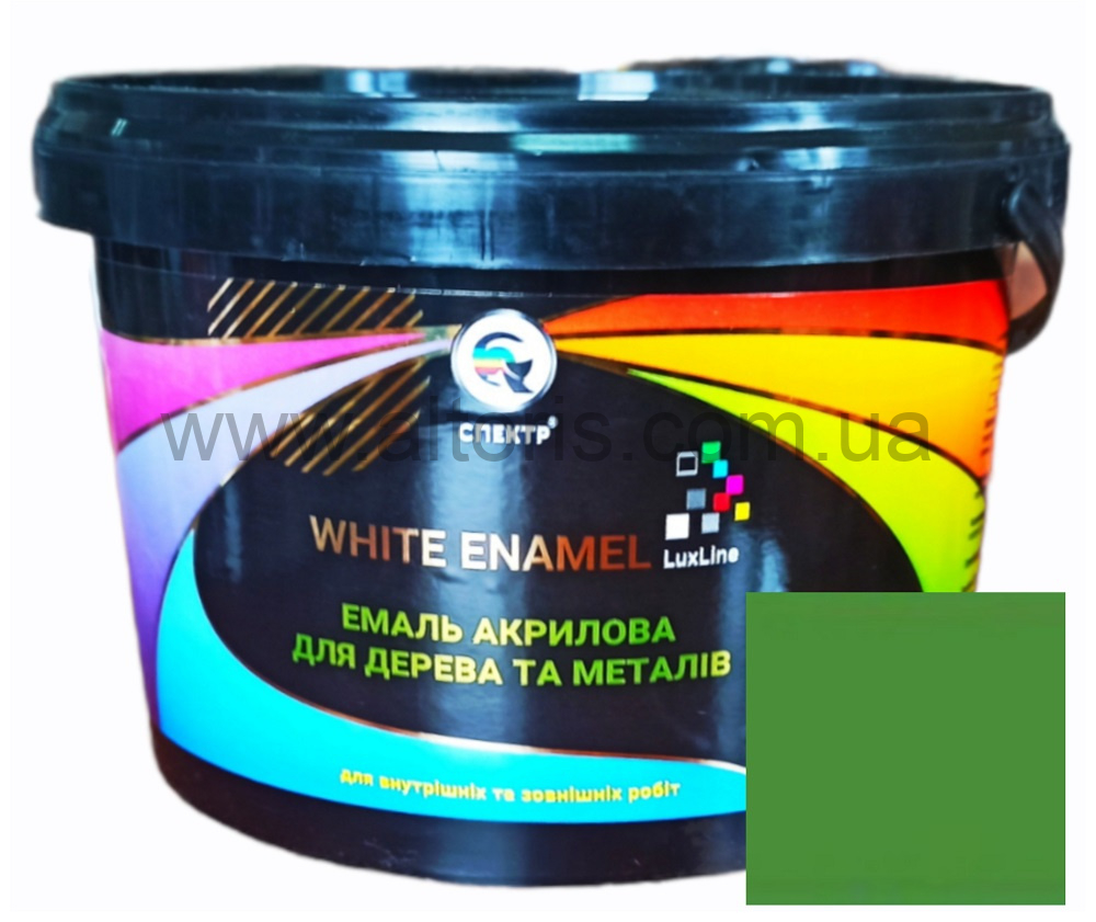 эмаль акриловая LuxLine (WHITE ENAMEL) - 2 кг зеленая