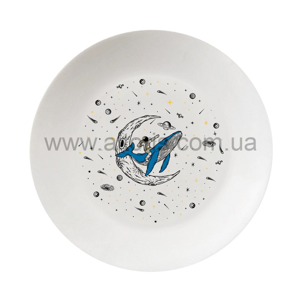 тарелка стеклокерамика Kvarta в подар. упак. - 25см "Кит космос" 1243