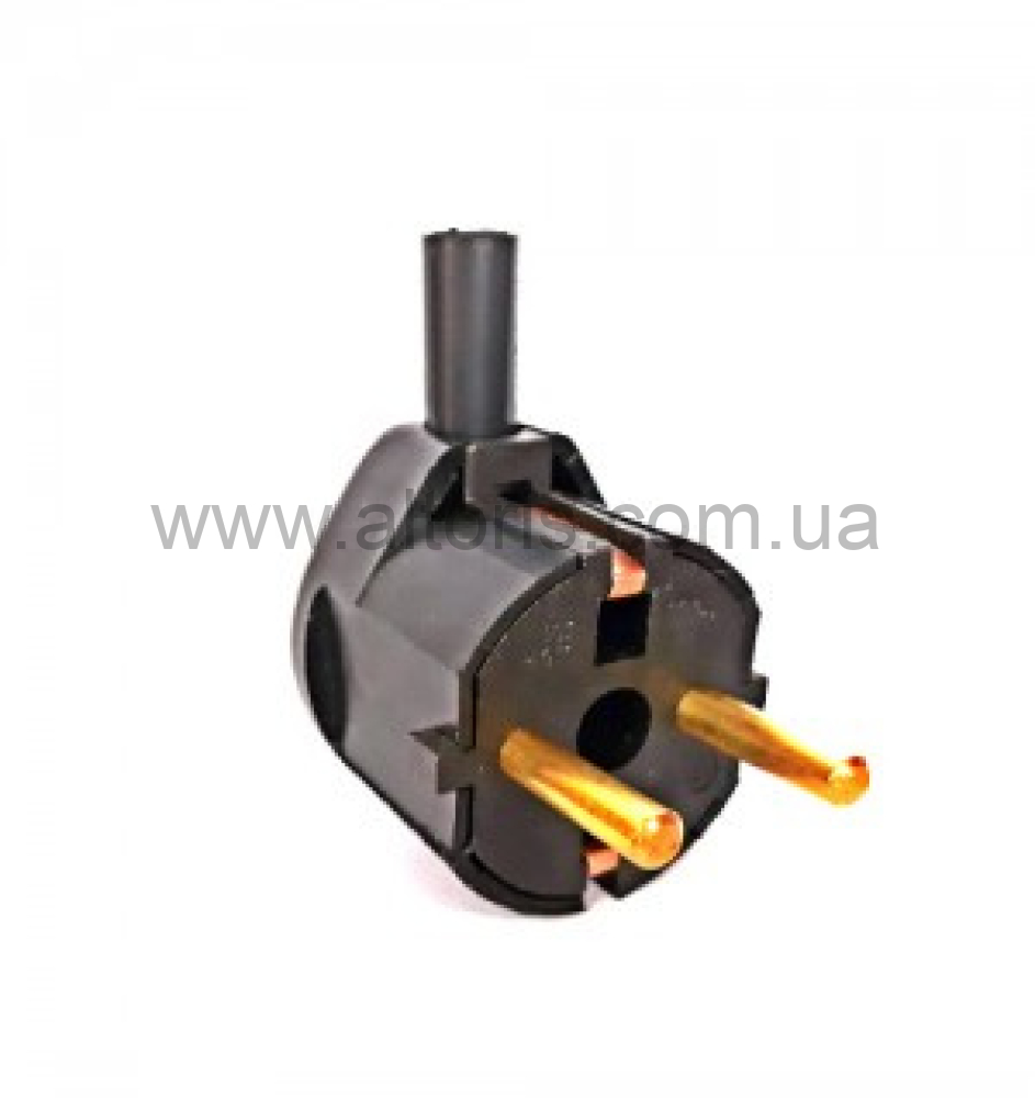 вилка эл. боковая /Х/ - черная латунь с заземлением В16-301