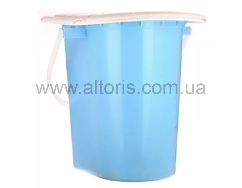 ведро-туалет 17л пластмассовое с крышкой Консенсус - голубое