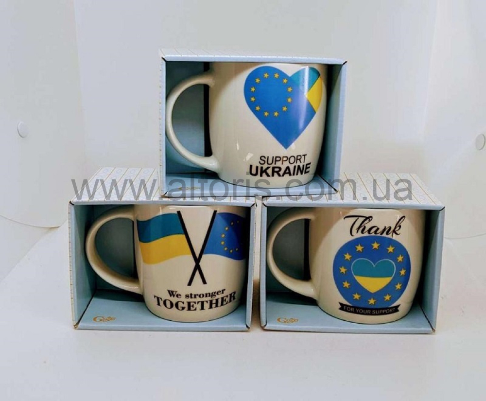 кружка керамика "Бочка" Gallery - 350 мл  "Support  UKRAINE"