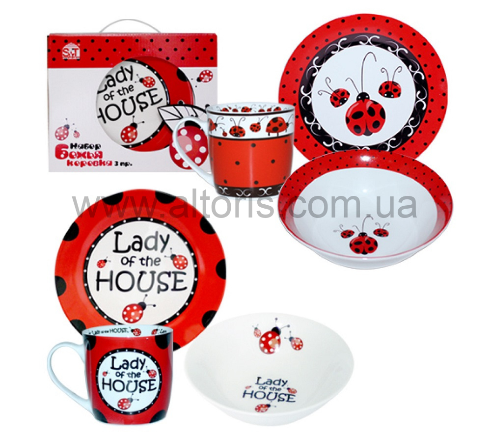 набор детский керамика S&T - 3пр. Божа корівка мікс 5143