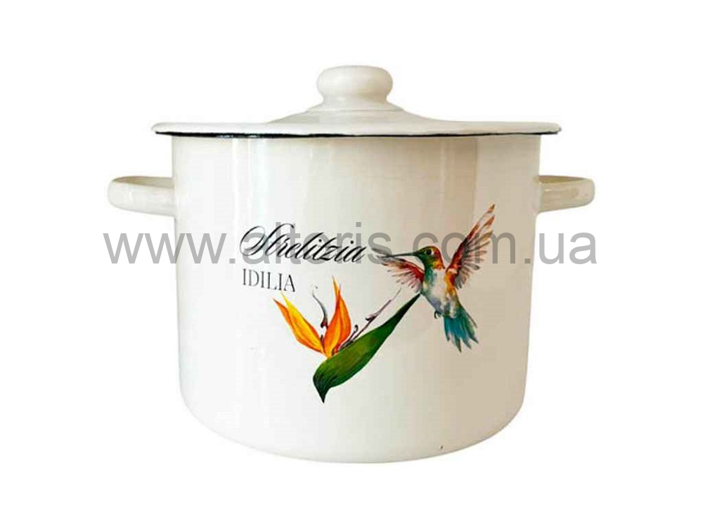 кастрюля эмаль НМ цилиндр. 3л/2 1612/2 - Колибри (молочная)