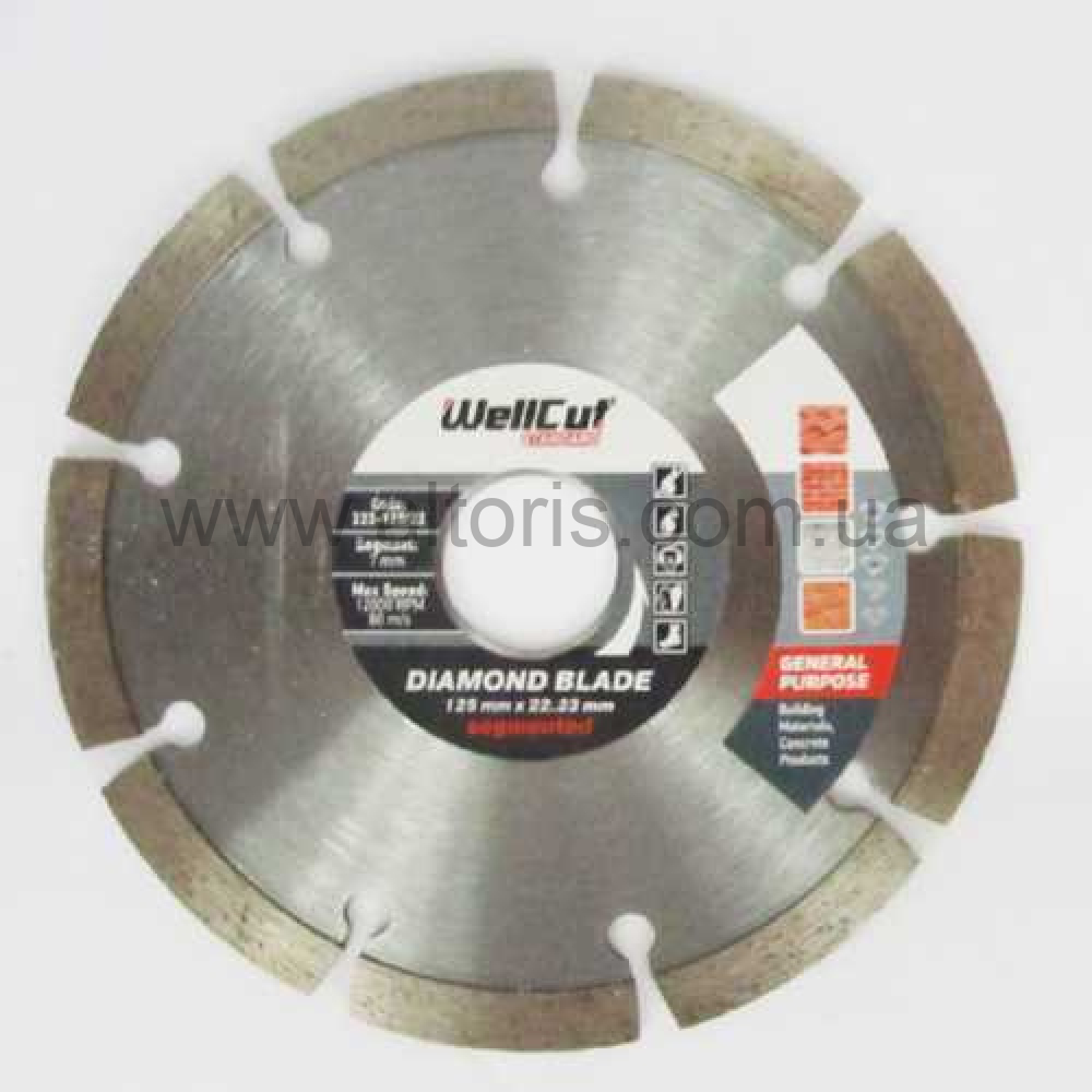 Круг алмазный Wellcut Standard - Сегмент, 115мм*7мм*22,23мм