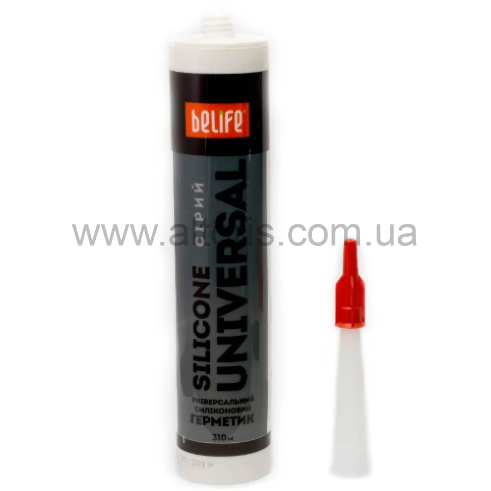 герметик BeLife - силиконовый универсальный, 310мл серый