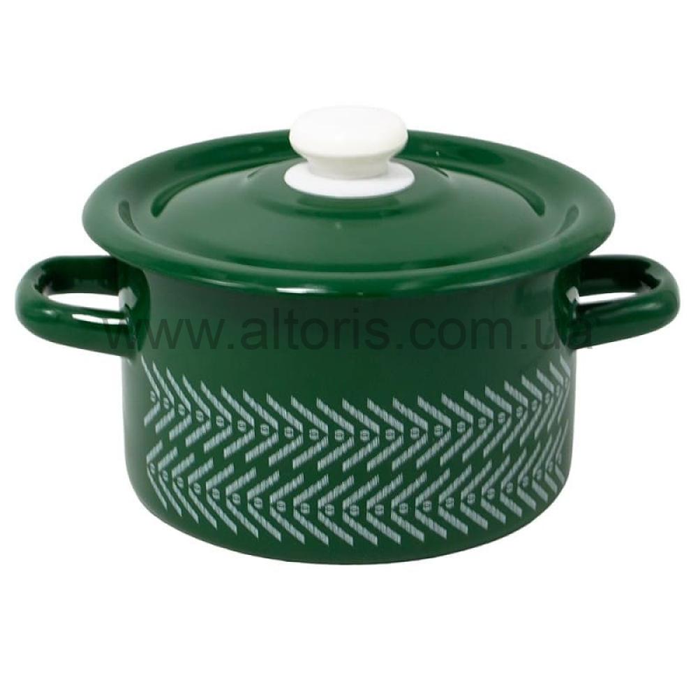 кастрюля эмаль НМ цилиндр. 2л/4 1610/4 - Бохо (изумрудная)