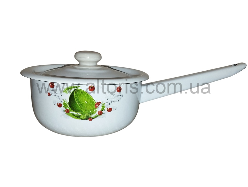 ковш эмаль с крышкой НМ 1,5л/2 2108/2 - Лайм