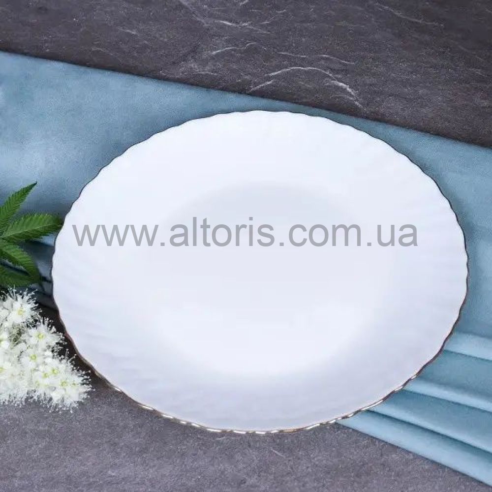 тарелка мелкая стеклокерамика Vinnarc - №8,5 gold LHP85