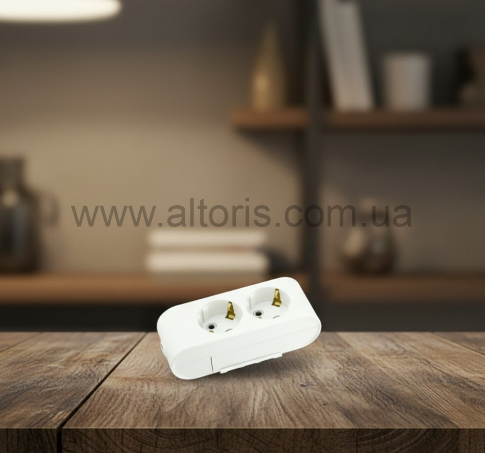 колодка HOROZ - 2 гнезда с заземлением ДЕКО TEB